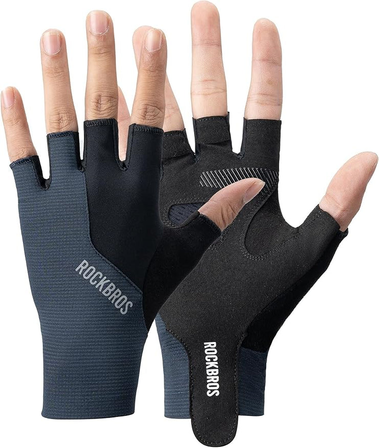 GUANTES ROCKBROS ROAD TO SKY MEDIO DEDO - AZUL VARIAS TALLAS