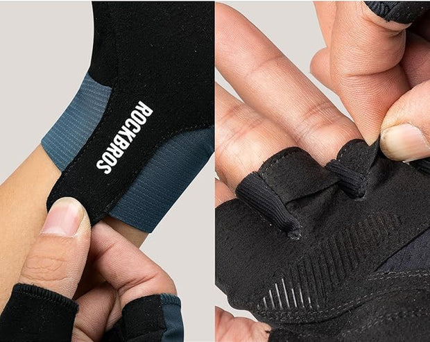 GUANTES ROCKBROS ROAD TO SKY MEDIO DEDO - AZUL VARIAS TALLAS