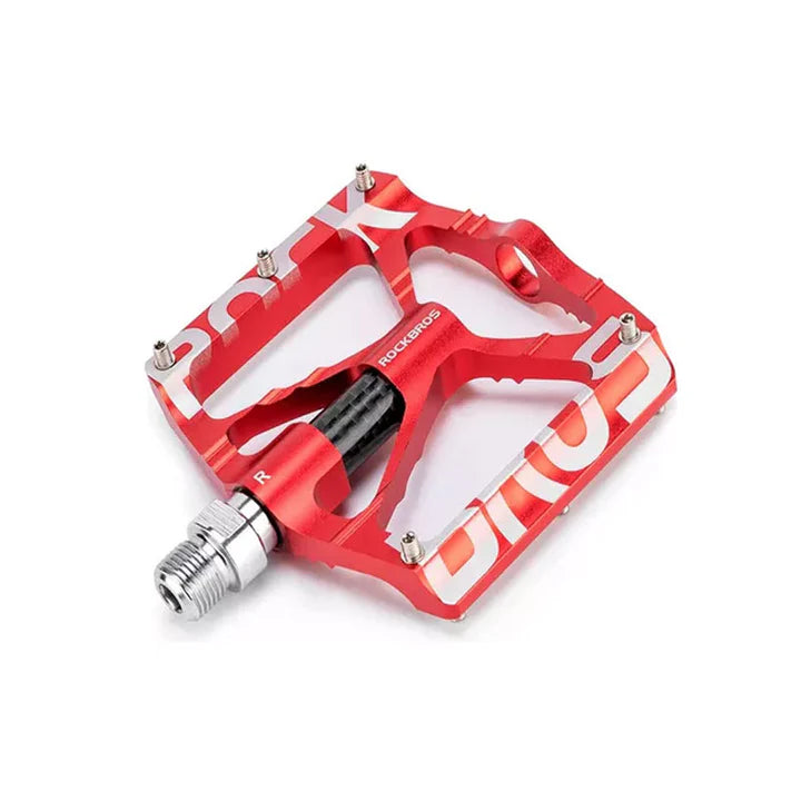 PEDALES ROCKBROS ALUMINIO VELOCY ROJO