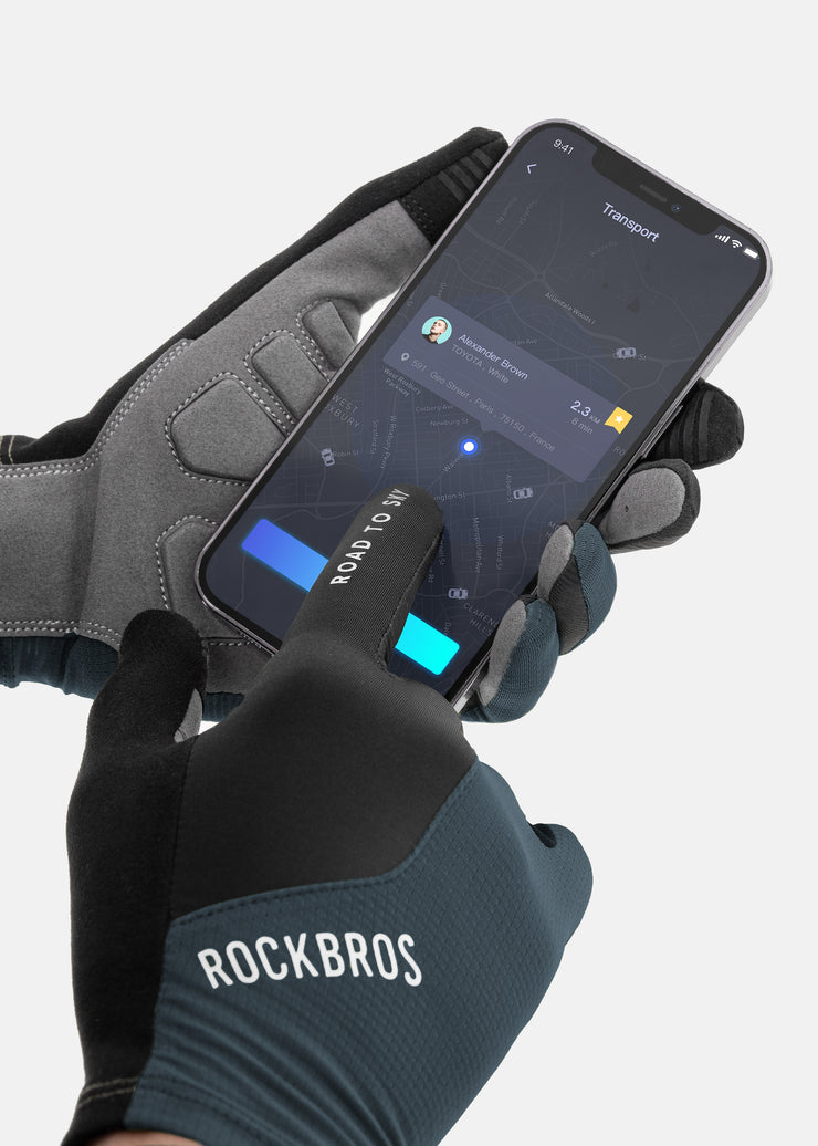 GUANTES ROCKBROS ROAD TO SKY LARGOS AZUL - VARIAS TALLAS