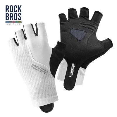GUANTES ROCKBROS ROAD TO SKY MEDIO DEDO - BLANCOS VARIAS TALLAS