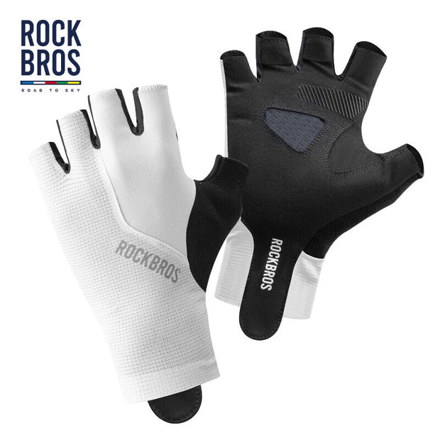 GUANTES ROCKBROS ROAD TO SKY MEDIO DEDO - BLANCOS VARIAS TALLAS